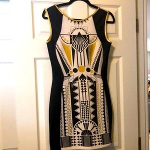 2-DRESSES N 1 BY VAVA VOOM.CAN B WORN 2 WAYS.FRONT 2 BACK.SZ M.ART DECO INSPIRED